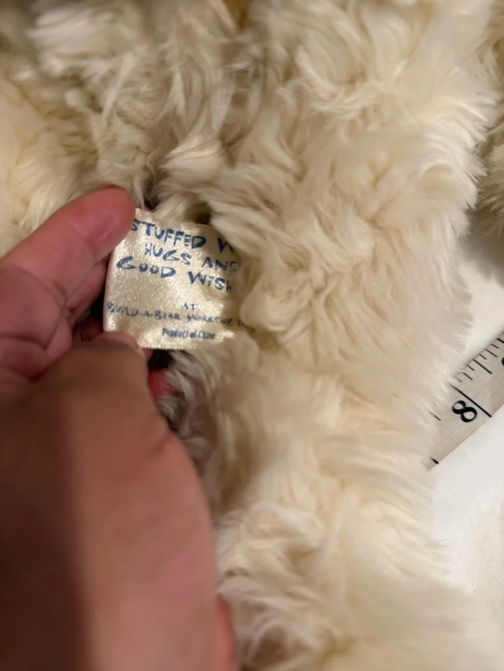 Build-A-Bear Cream Plush Puppy with Satin Tag - Picture 11 of 13